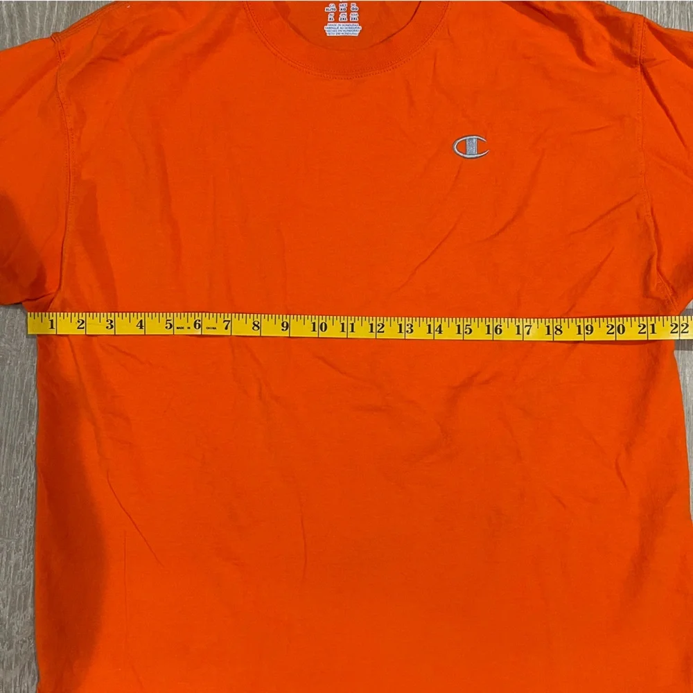 Champion Authentic Orange Cotton Workout Tee Short Sleeve T-Shirt - Picture 5 of 6